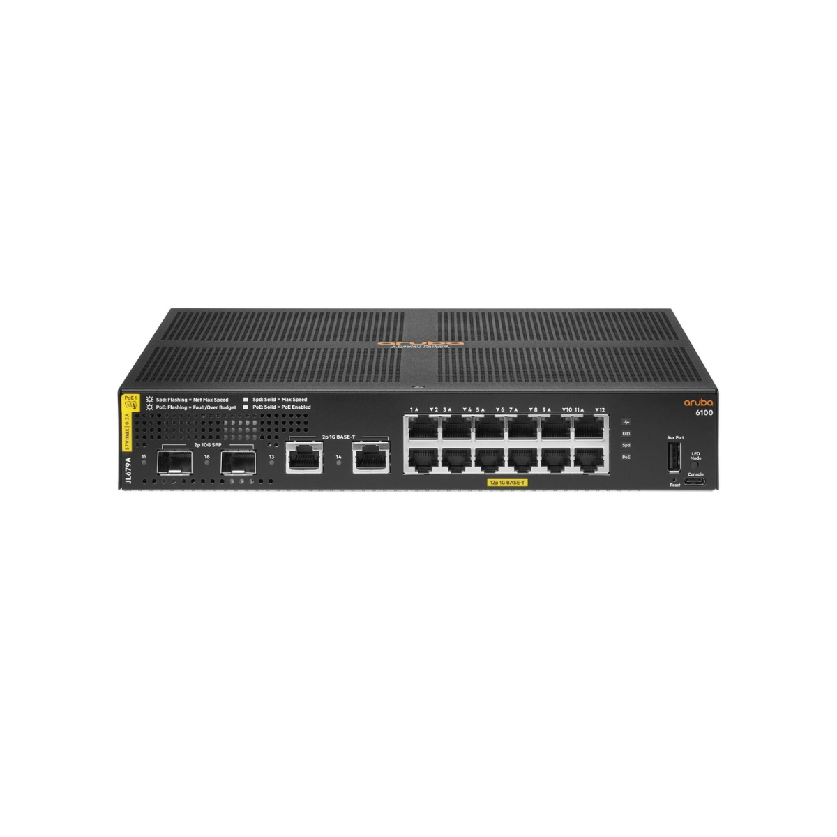 JL679A - Aruba 6100 12G CL4 2SFP+139W POE+ Switch