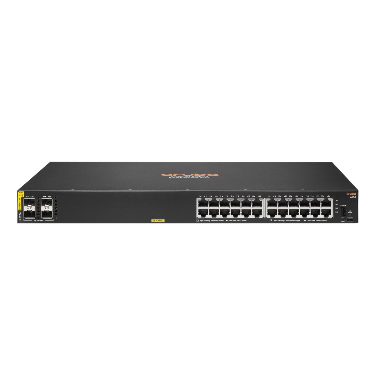 JL677A - HPE Aruba 6100 24G Class4 PoE 4SFP L3 - managed - 24 x 10/100/1000 (PoE+)