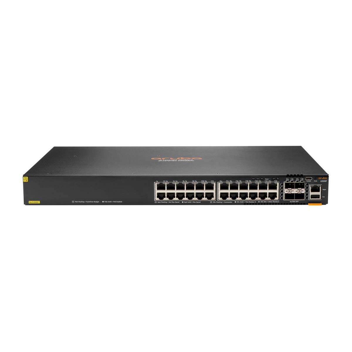 HPE Aruba Networking CX6300F 24G CL4 PoE 4SFP56 Switch
