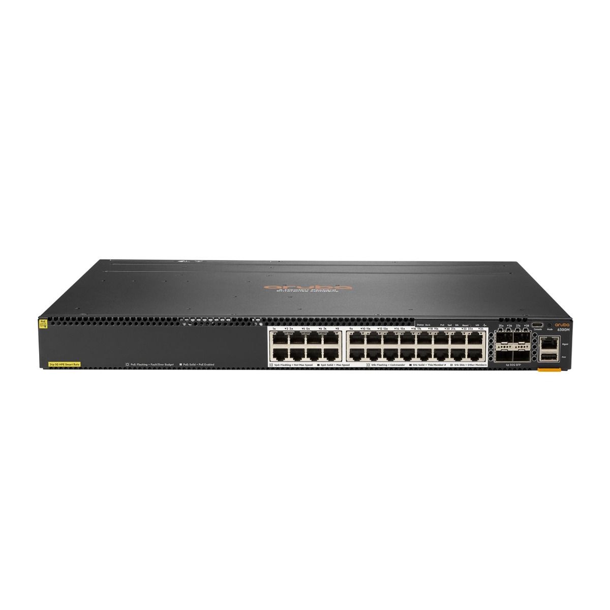 HPE Aruba Networking CX 6300M 24SR5 CL6 4SFP56 Switch (min. 1 PSU required)