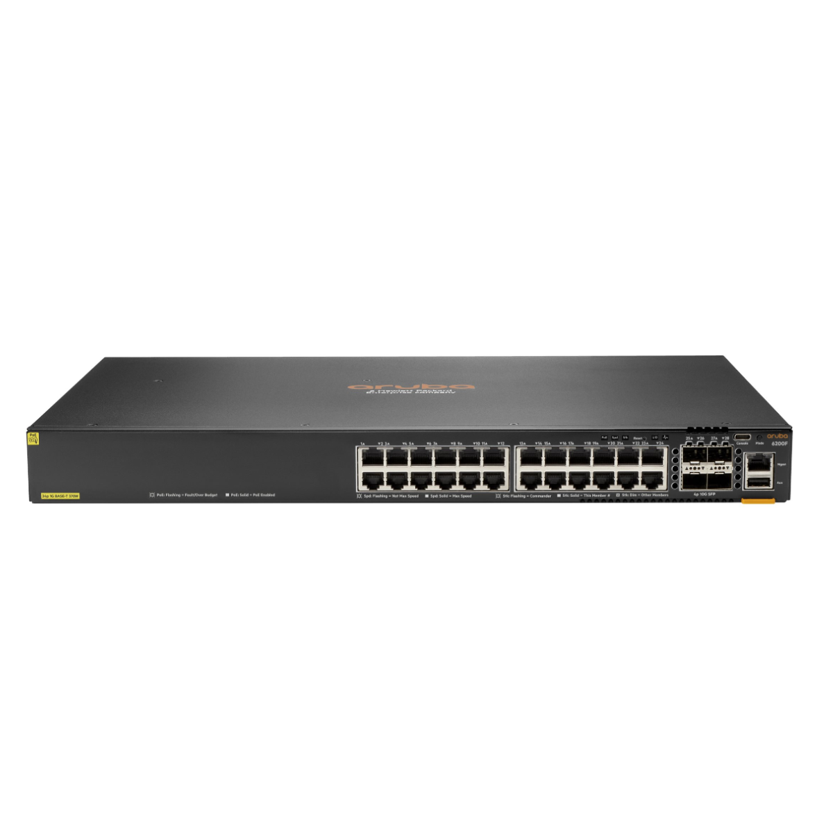 JL725B - HPE Aruba CX6200F 24G PoE 370 W Switch 